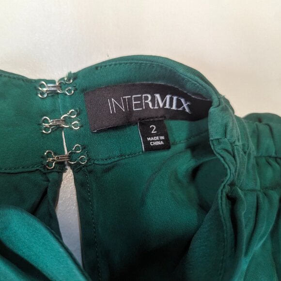 Intermix Size 2 100% Silk Green Blouse - Picture 13 of 15